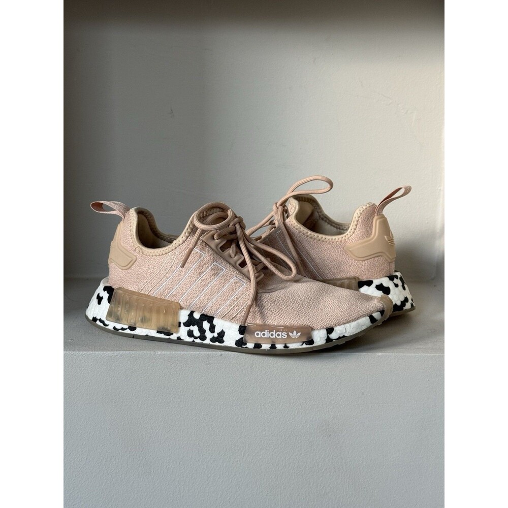 Adidas NMD R1 Halo Blush Spotted Womens 7.5 Cow Print Pink Beige Sneakers GZ7996